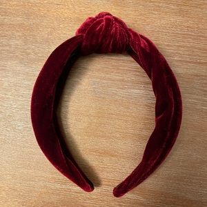 Lele Sadoughi Maroon Velvet Knotted Headband
